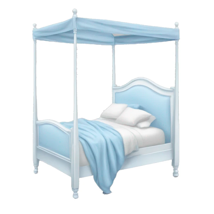 Baby blue and white canopy bed  sticker