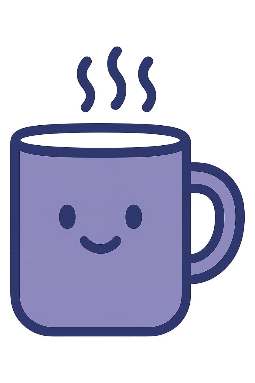 purple coffee mug, minimal, flat, no text sticker