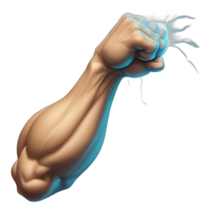 muscular arm with a thunder in the hand sticker