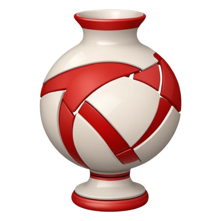 broken vase because of the ball sticker