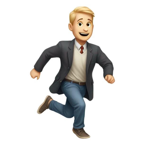 a white man playing hopscotch sticker