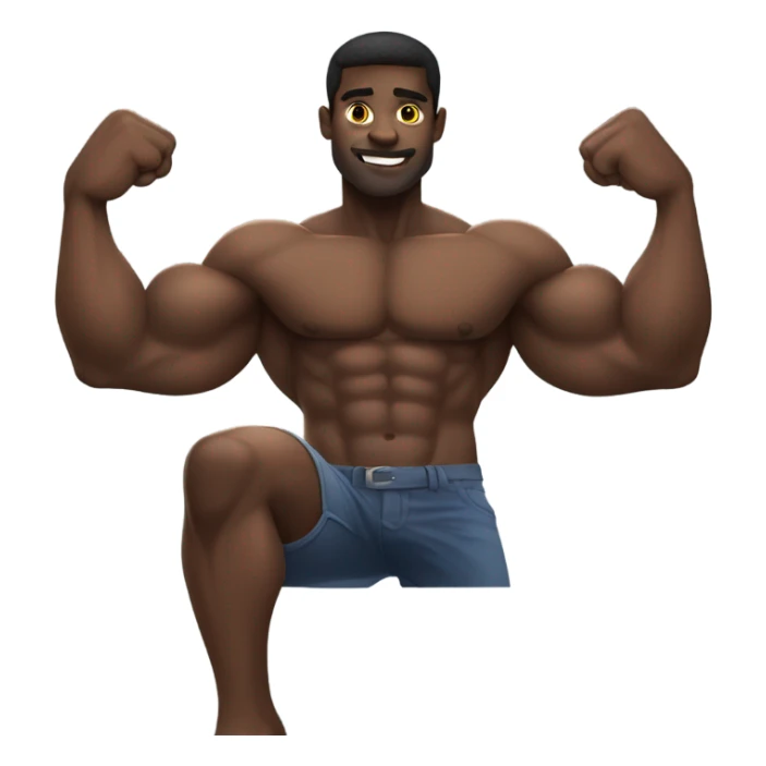 Milky muscle black guy showing muscles sticker