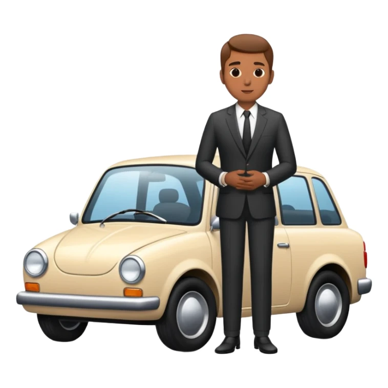 Man with a car sticker