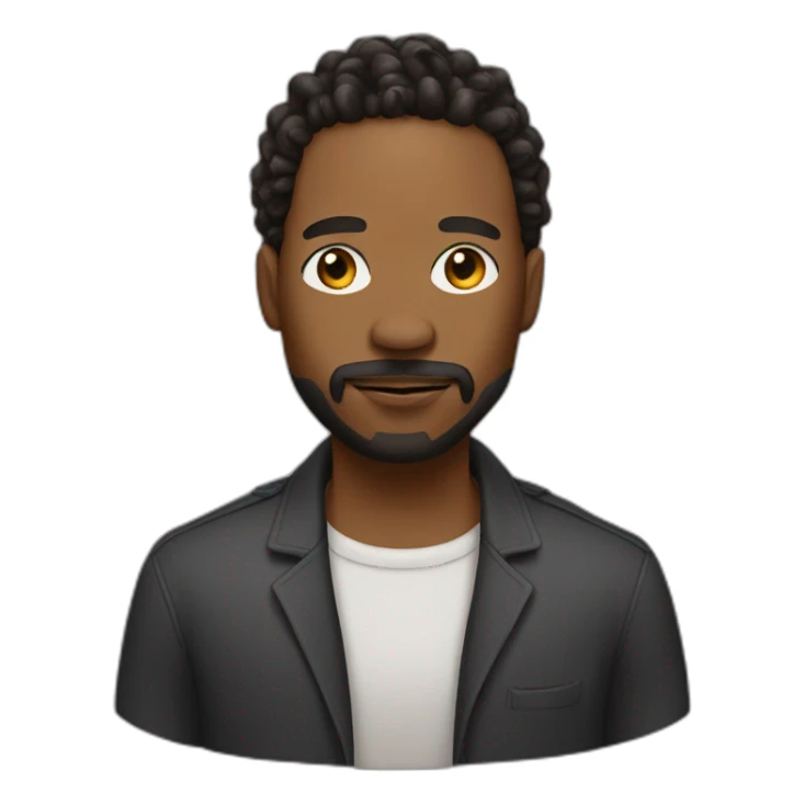 black man with starter locs and a mustachee with goatee sticker