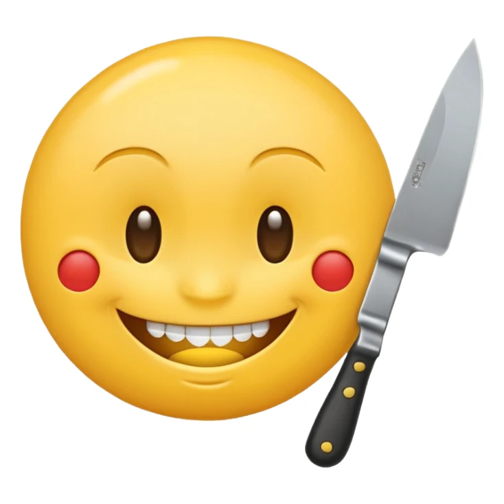 Smiling, holding a knife, emoji  sticker