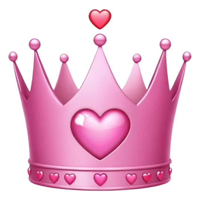 Crown little pink with heart sticker