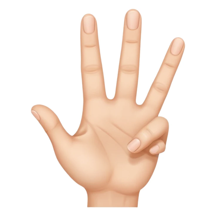 hand showing number four with fingers sticker