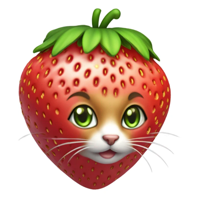 Cat wearing strawberry costume sticker