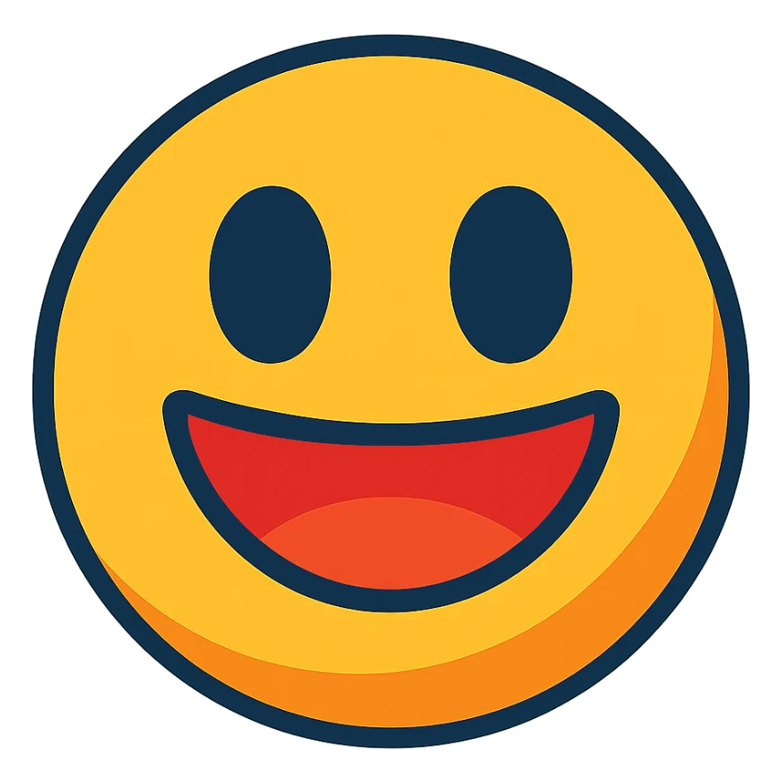 vibrant toon style smiling emoji sticker