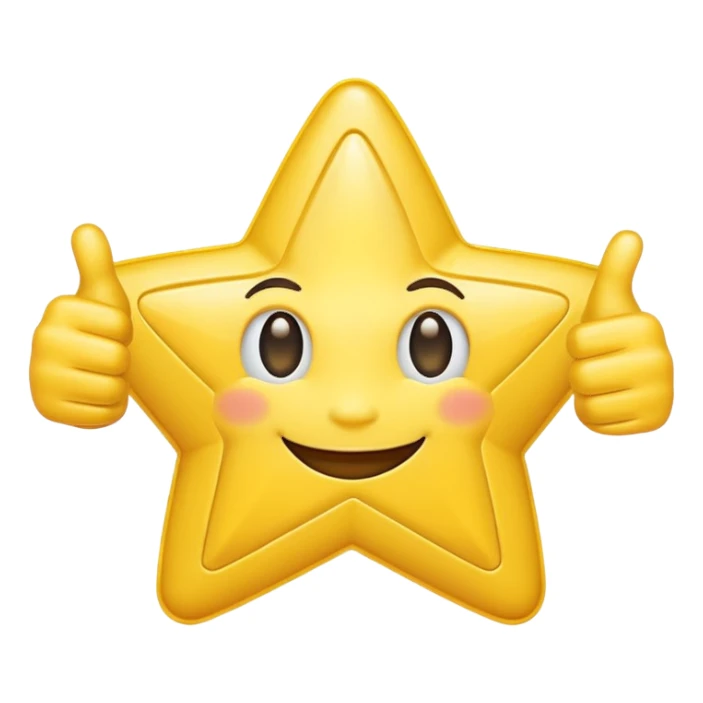 HD a smiling happy star with both hands doing thumbs up  sticker