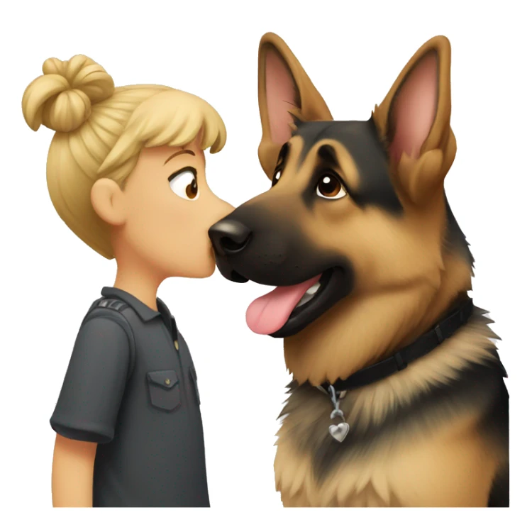 German shepherd kissing  sticker