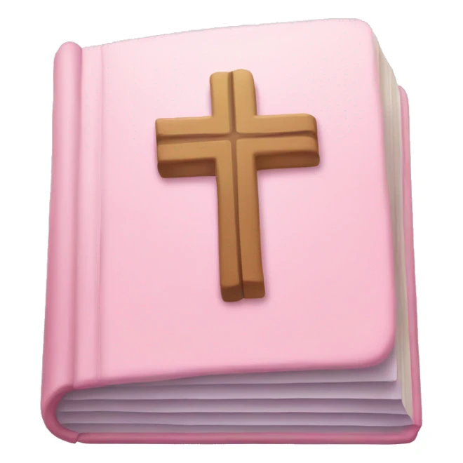 Pastel pink book with cross sticker