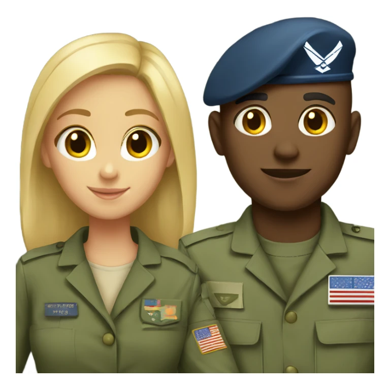 Army girl and airforce boy sticker