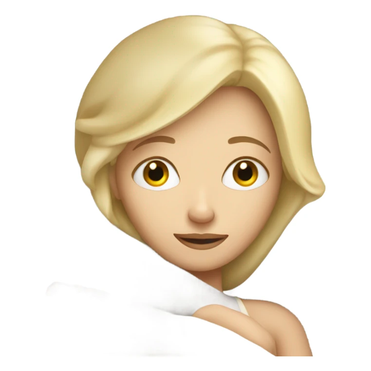 White Blonde girl in bed sleeping  sticker