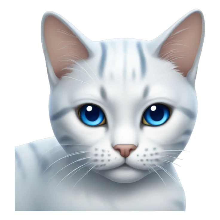 Gato blanco  grisáceo con ojos azules sticker
