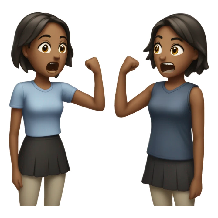 2 girls yelling at eachother sticker