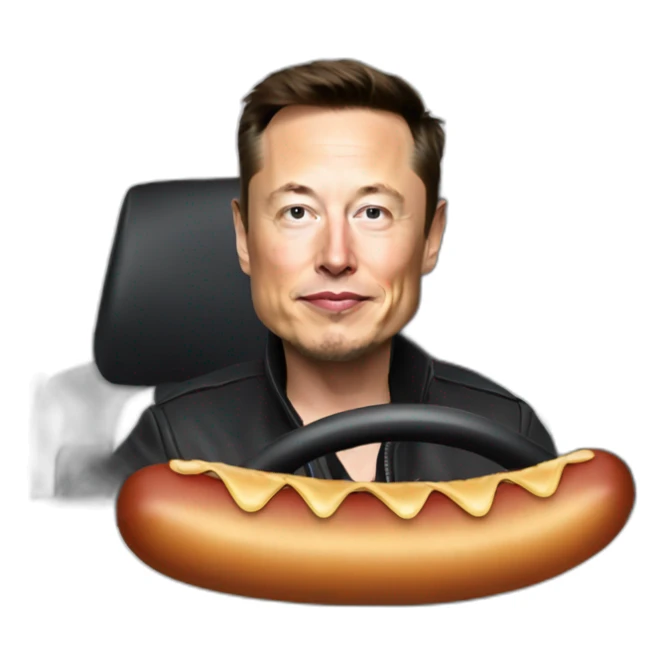 elon musk driving sausage sticker