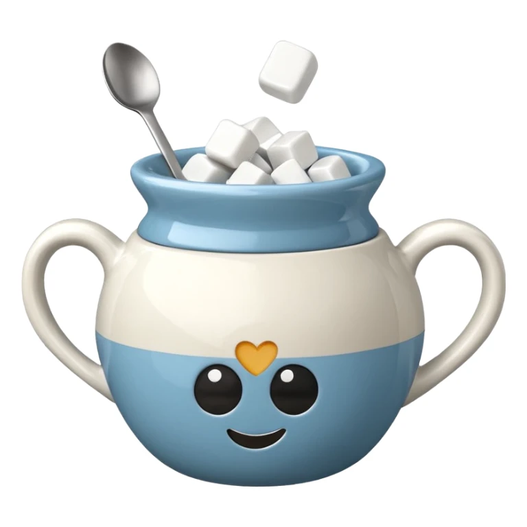 sugar bowl with sugar cubes sticker