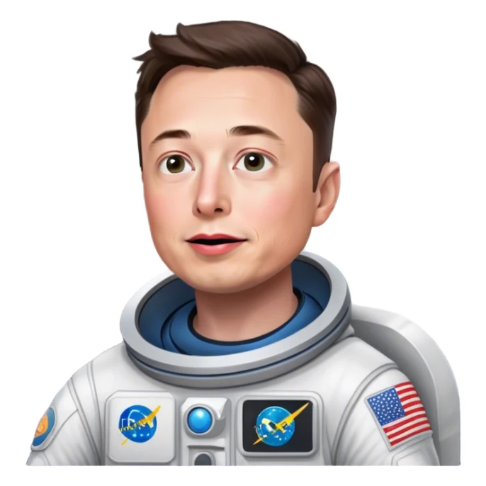 elon musk on moon sticker