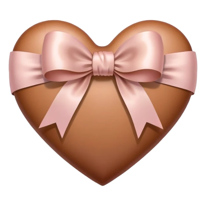 Brown pastel heart with a bow ￼ sticker