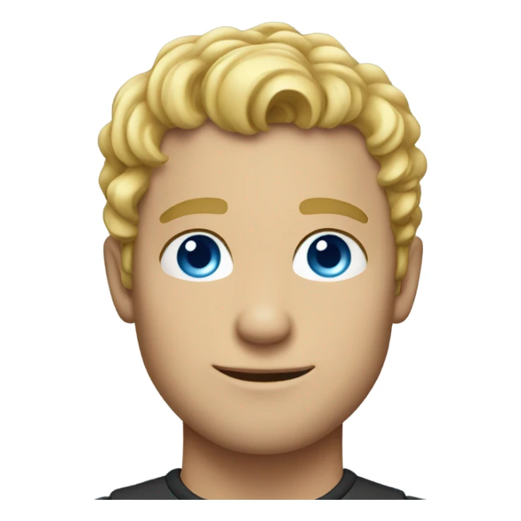 light curl blonde man blue eyed sticker