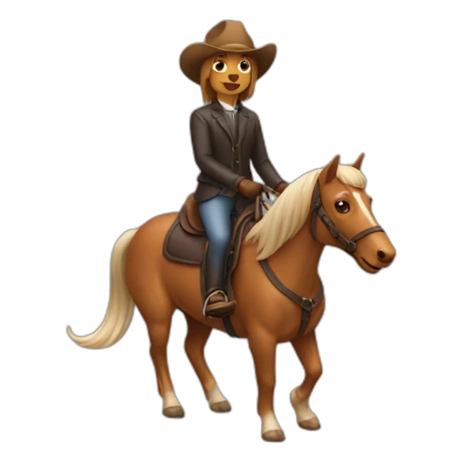 a dachshund riding a horse sticker