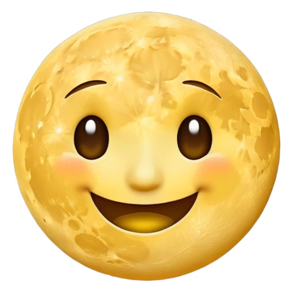 A smiling moon emoji rolling its eyes sticker