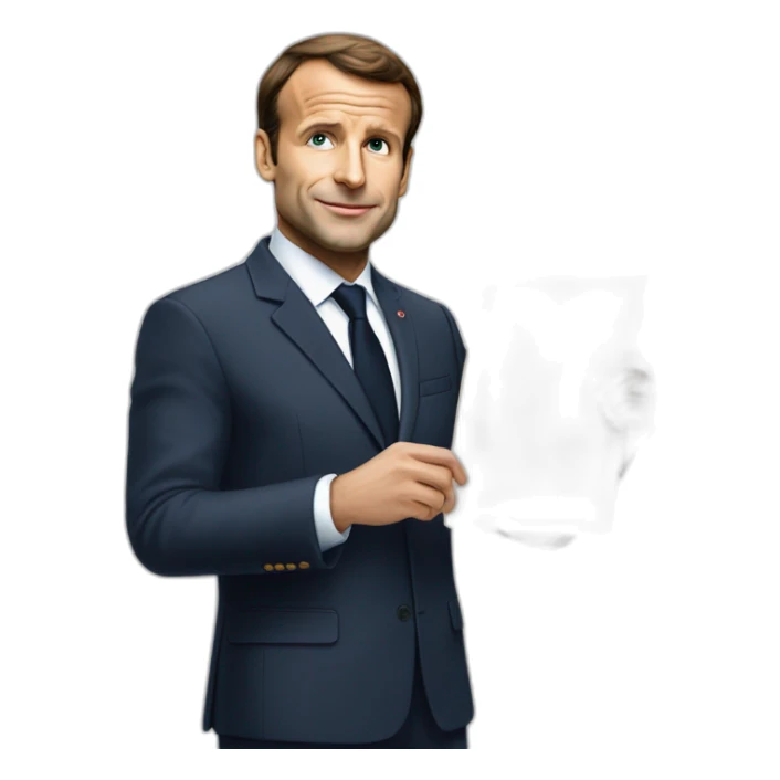 macron avec une pancarte « 49.3 » sticker