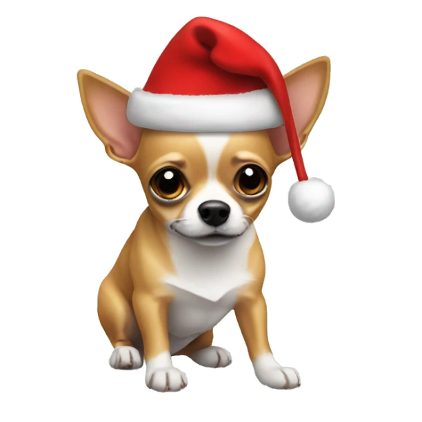 Chihuahua Santa hat sticker