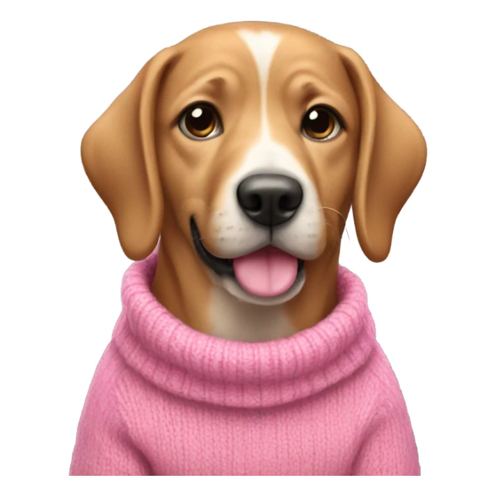 Dog wearing pink sweater  sticker