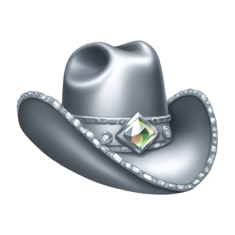 Silver cowboy hat cover in gems  sticker