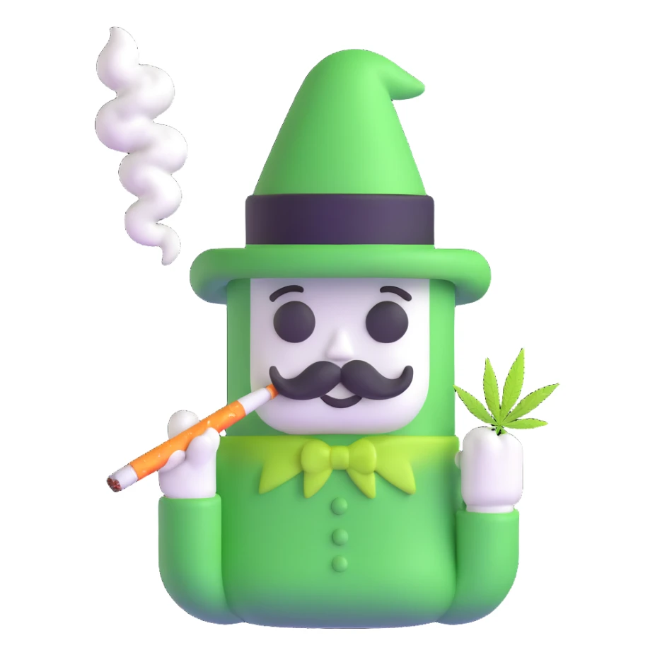 marshmallow gangster smoking weed sticker