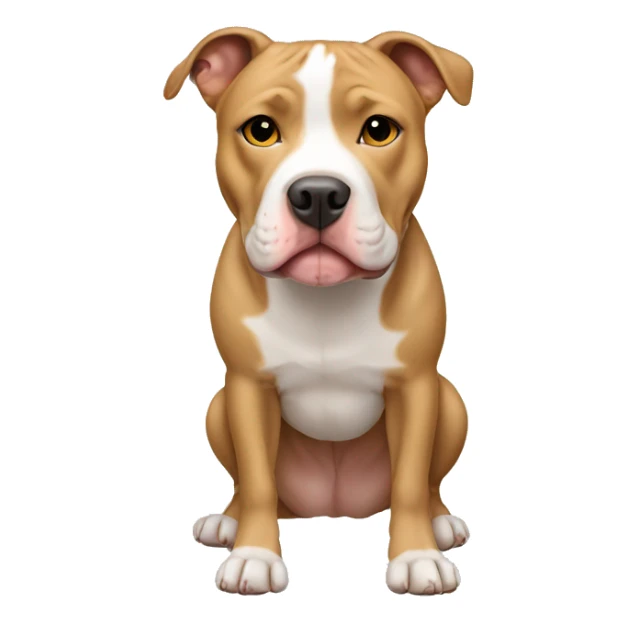 Tan and white pit bull  sticker