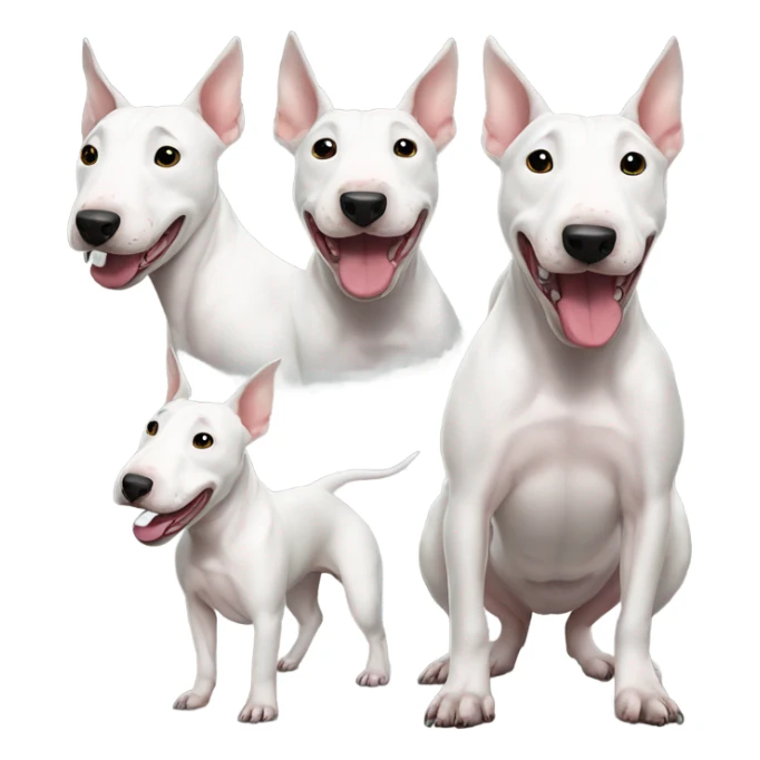 ugly bull terrier doing annoying things sticker