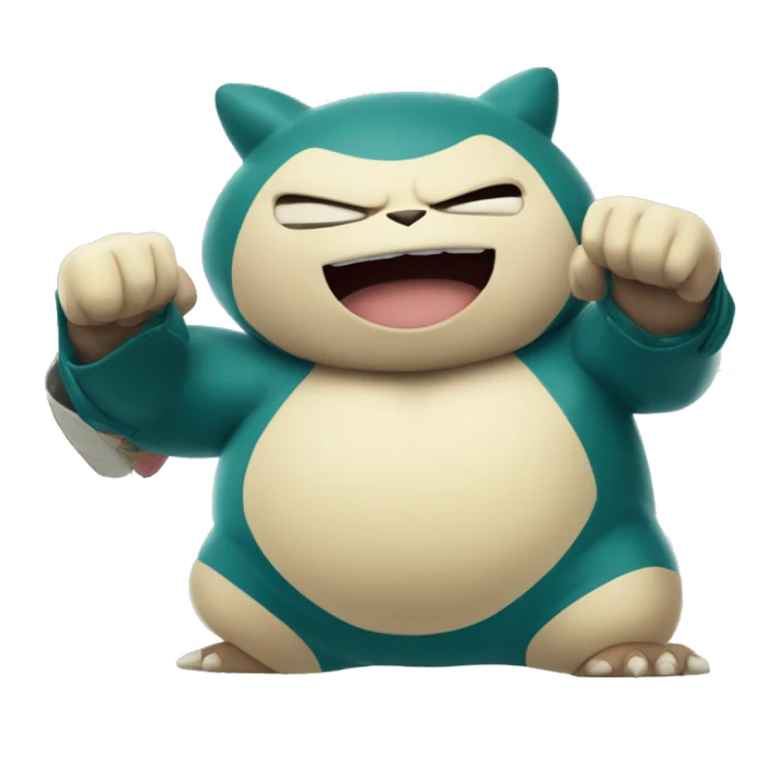 Pokémon snorlax doing Muai Thai sticker
