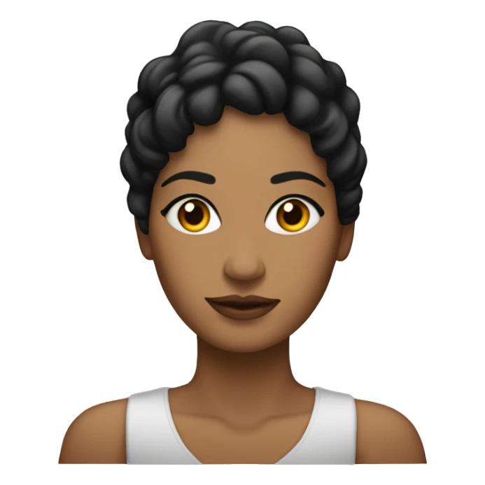 Mujer morena con coleta, ojos negros sticker