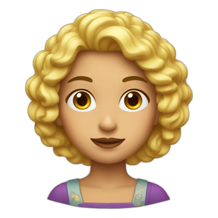 Mujer con manzana y ojos locos. sticker