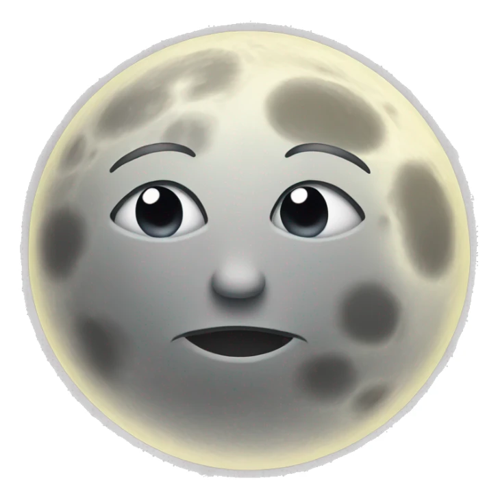 Moon astrology symbol with cute face sticker