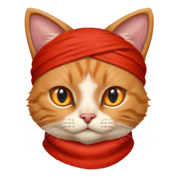 cat with wearing red bandana sticker