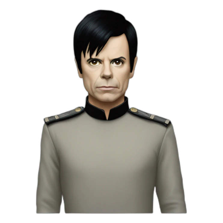 photo-realistic Gary Numan, standing, front view sticker