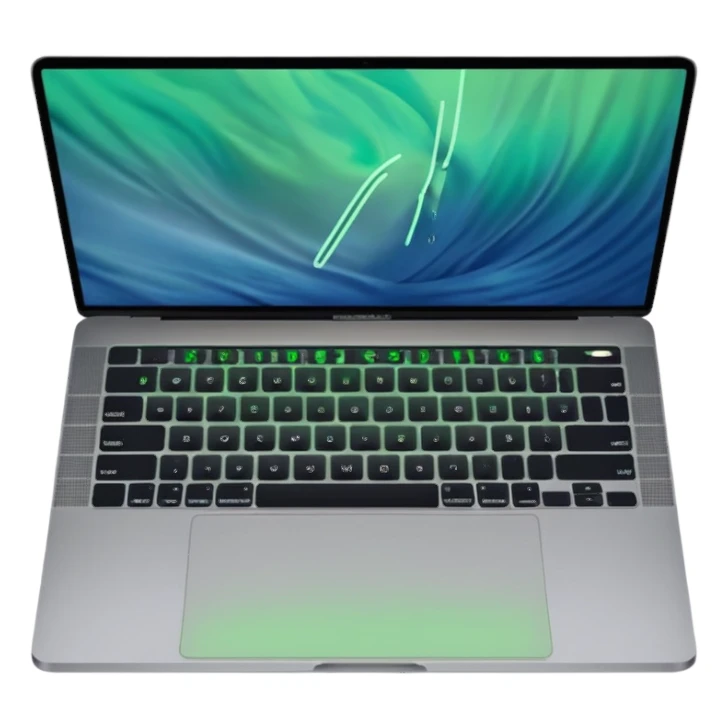 macbook pro 2024 com codigo de programação a aparecer no ecra sticker