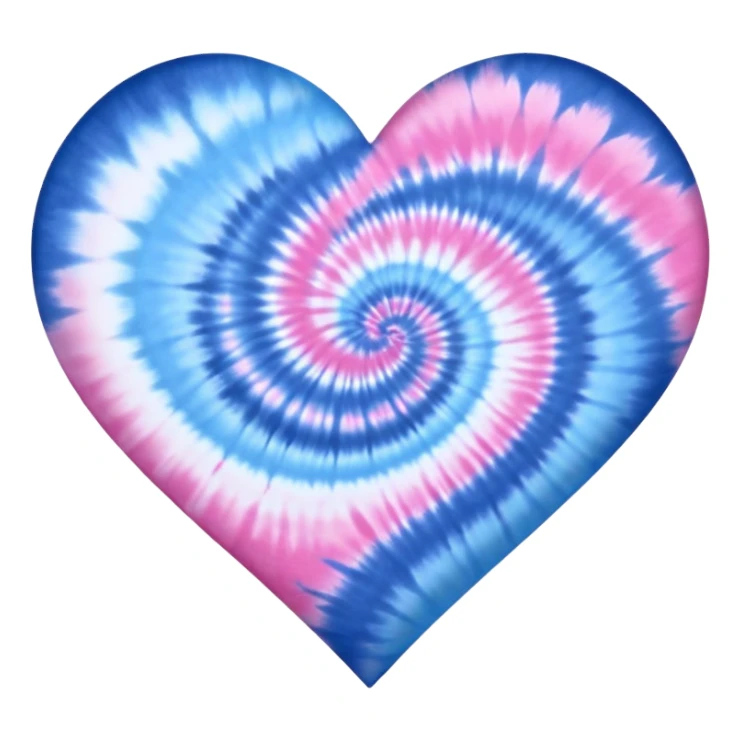 Blue and pink tie dye heart sticker