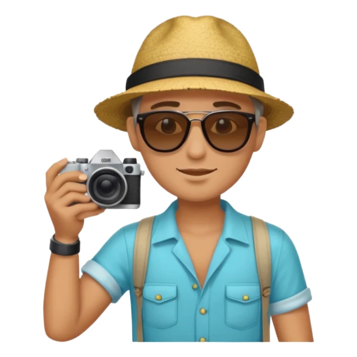 fotographer with summer clothes and sun glasses sticker