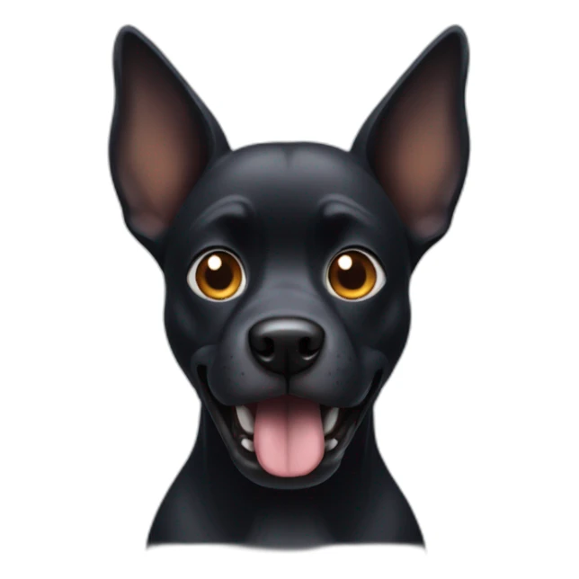 dark scary dog with ears perked sticker