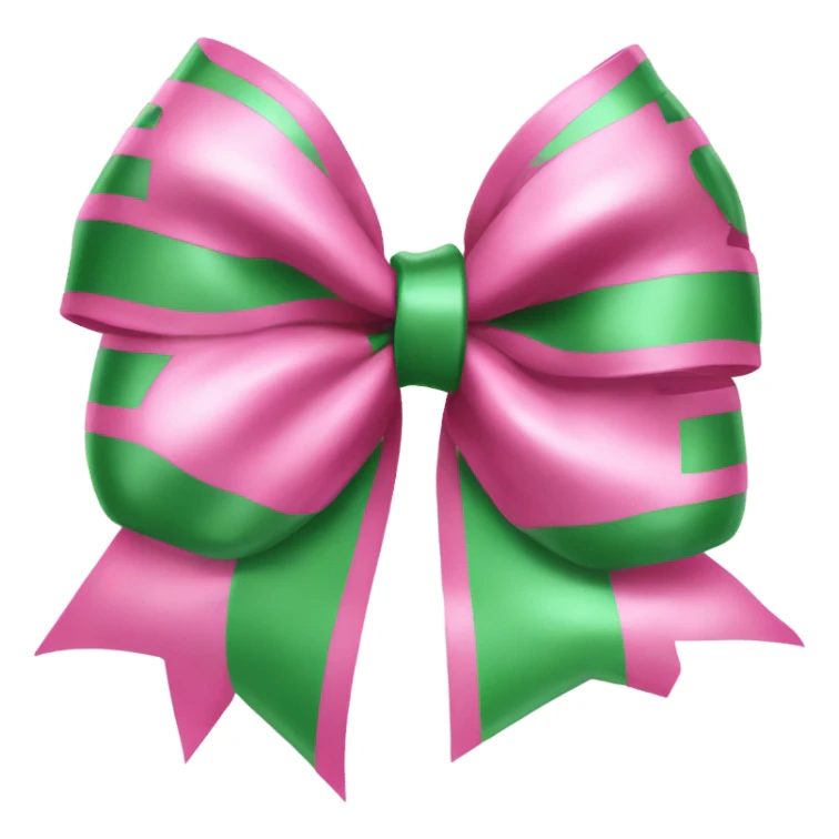Pink and Green Bow sticker