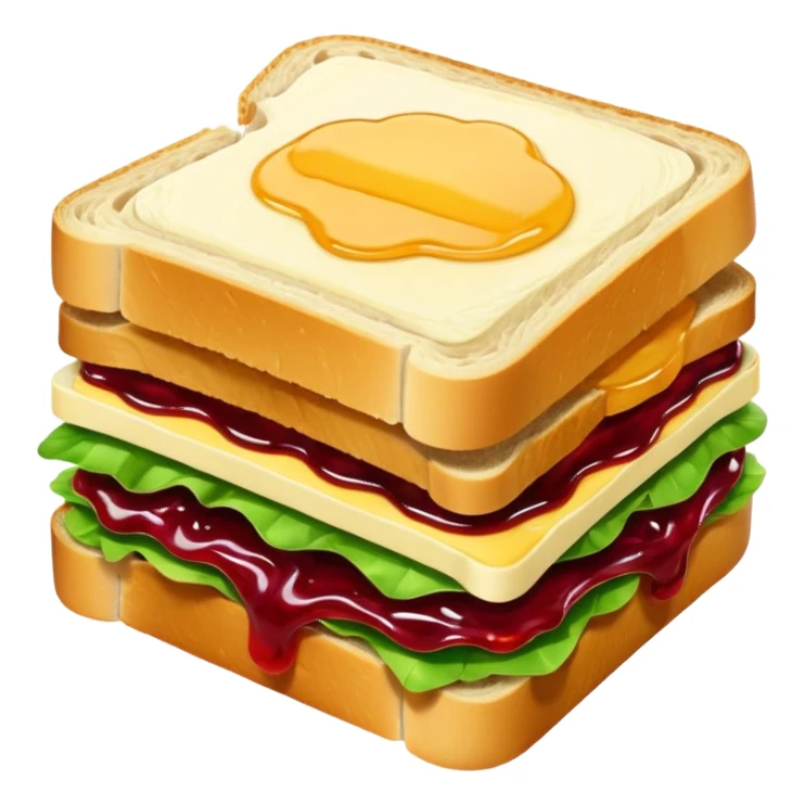 a sandwich with butter and jam sticker