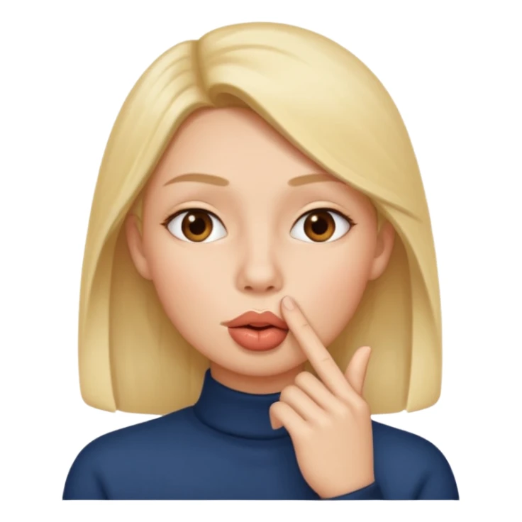 Silent face, shushing middle of face sticker