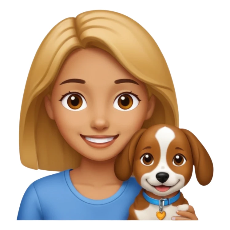 a girl with a dog  sticker