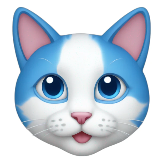 blue and white cat with heart sticker