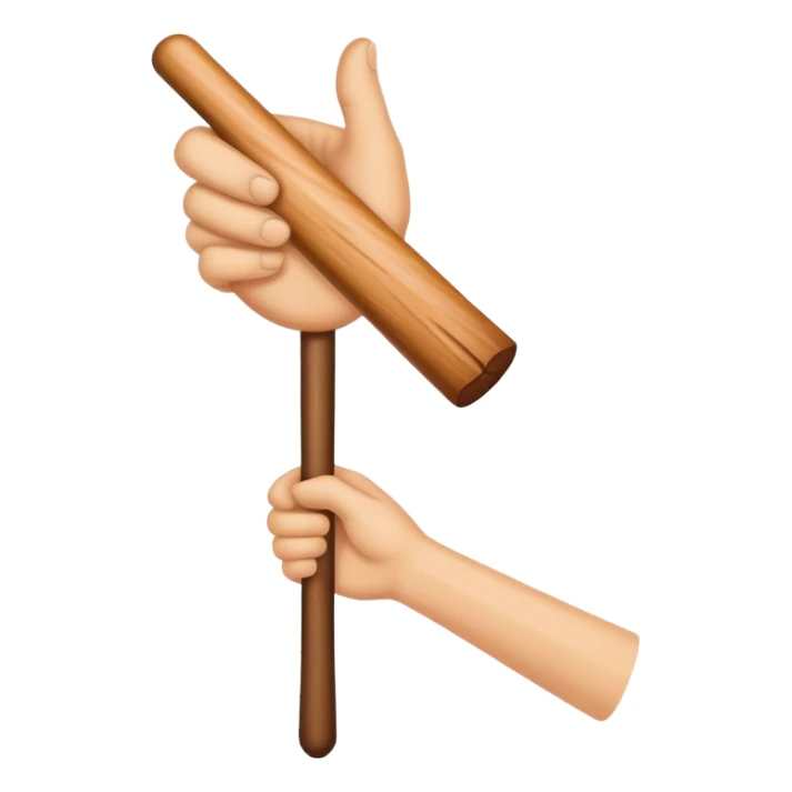 Hand holding Woodstick sticker
